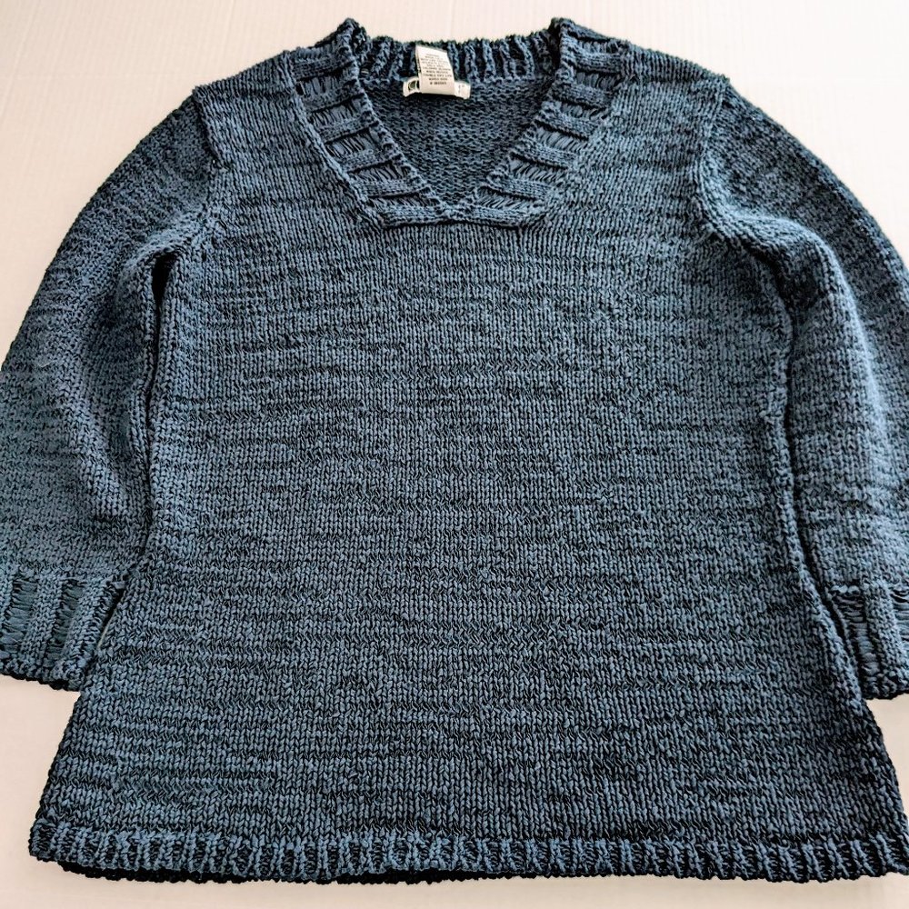 CAROLE LITTLE Women's Knit 3/4 Sleeves Sweater  Size M  Navy  NWOT - Picture 3 of 5